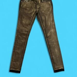 Rock revival metallic skinny jeans